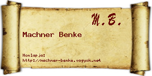 Machner Benke névjegykártya